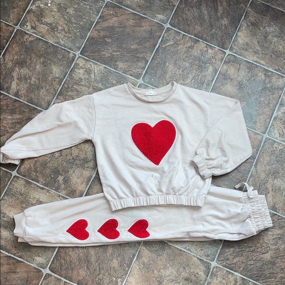 Jessica Simpson Kids Matching Set - Cream and Red - Picture 1 of 9